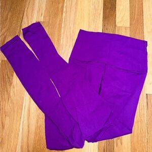 Purple full length Lululemon wunder under leggings